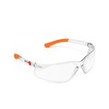 Optic Max Clear Safety Glasses, Wraparound, Polycarbonate Lens 100RT/C